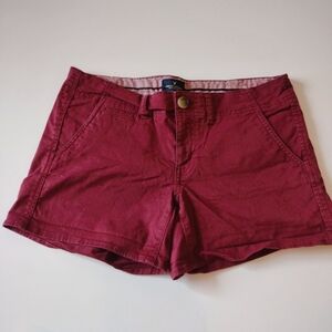 American Eagle Maroon Shortie Khaki Shorts 8